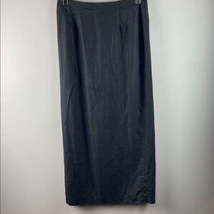 pursuits, ltd 100% Linen Black Maxi Skirt Size 10
